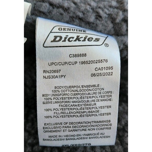 Dickies Blue And Black Plaid Flannel Sherpa Lined Work Jacket 2X - Picture 10 of 11